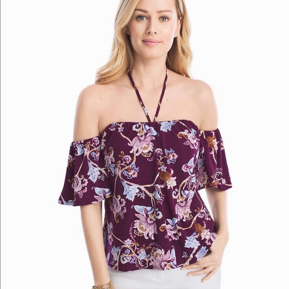 Off-the-Shoulder Floral Printed Top